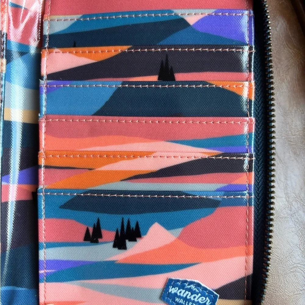 Wander Multicolor Striped Wristlet Clutch - Blue, Purple, Pink, Teal NWOT